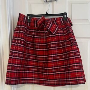 Crown & ivy tartan red plaid party mini skirt. Size 16. New with tags!